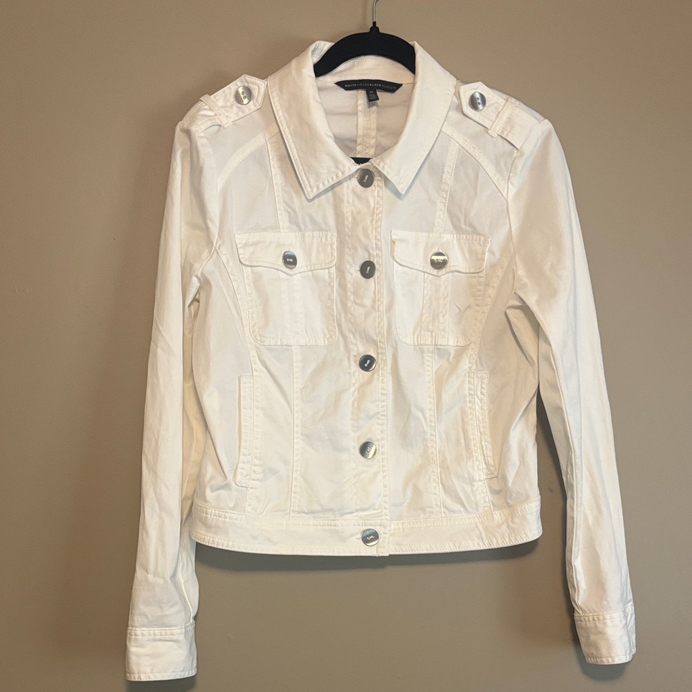 White House Black Market White Utility Style Jacket - Size 10